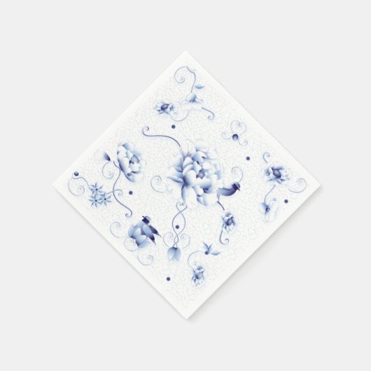 Blue Bird Rose Chinoiserie Serviette (Ecke)