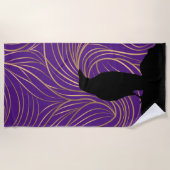 Blue Bird Silhouette Black Raven Strandtuch (Vorderseite)