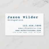 Blue Bird Silhouette Cloud Minimal-Schreibmaschine Visitenkarte (Rückseite)