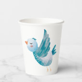 Blue Bird Twin Baby Dusche Pappbecher (Rückseite)