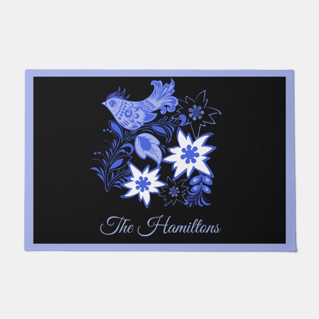 Blue Bird und Edelweiss Custom Doormat Fußmatte (Vorderseite)