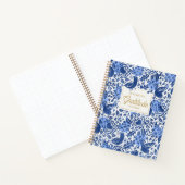 Blue Bird und Herz Illustriert Dankesblatt Notizblock (Innenseite)