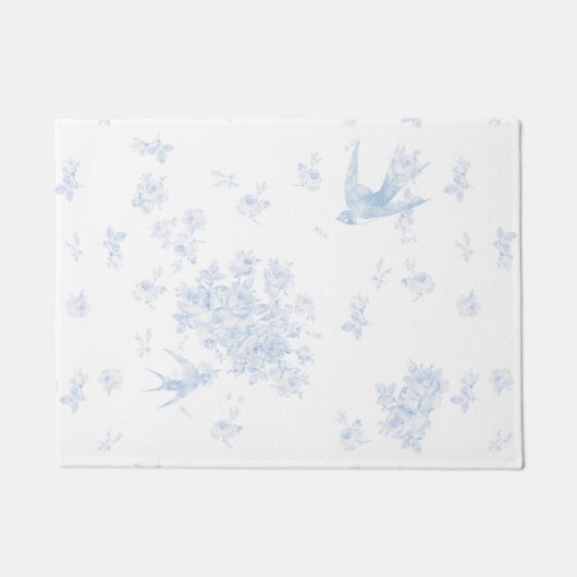 Blue Bird und Rose Doormat Fußmatte (Vorderseite)