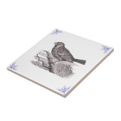 Blue Bird und Twigs Tile Fliese (Seite)