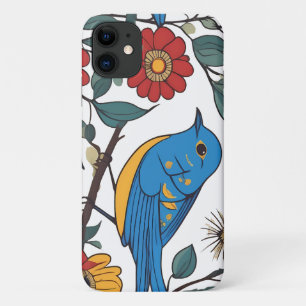 Blue Bird und Wildblume Folk Art Case-Mate iPhone Hülle