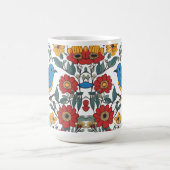 Blue Bird und Wildblume Folk Art Kaffeetasse (Mittel)