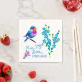 Blue Bird Vergiss mich nicht florale 70. Geburtsta Serviette (Beispiel)