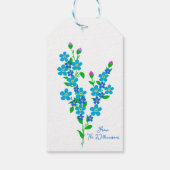 Blue Bird Vergiss mich nicht florale 80. Geburtsta Geschenkanhänger (Rückseite)