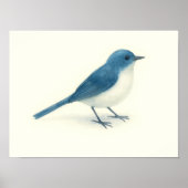 Blue Bird Watercolor Art Poster (Vorne)