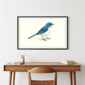 Blue Bird Watercolor Art Poster