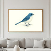 Blue Bird Watercolor Art Poster