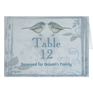 Blue Bird Wedding Tischnummer