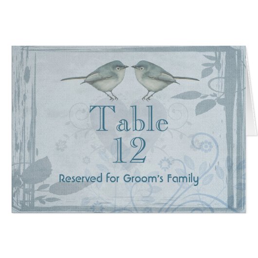 Blue Bird Wedding Tischnummer (Vorderseite (Horizontal))