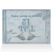Blue Bird Wedding Tischnummer (Innenansicht Horizontal (Oben))