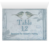 Blue Bird Wedding Tischnummer (Innenansicht Horizontal (Unten))