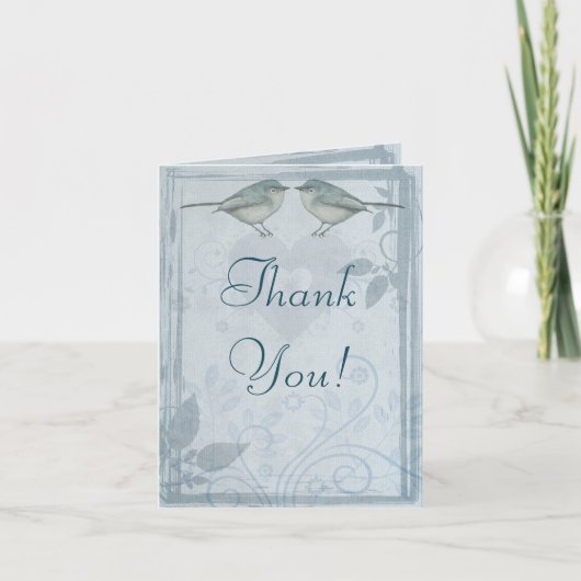 Blue Bird Wedding Vielen Dank Dankeskarte (Vorderseite)