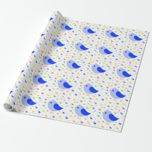 Blue Bird Wrapping Paper Geschenkpapier