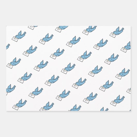 Blue Bird Wrapping Paper Geschenkpapier Set (Vorderseite 2)