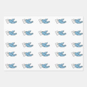 Blue Bird Wrapping Paper Geschenkpapier Set (Vorderseite)