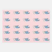 Blue Bird Wrapping Paper Geschenkpapier Set (Vorderseite)