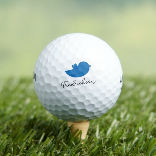 Blue Birdie Script Personalization Golfball (Insitu T-Shirt)