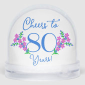 Blue Birdie Vergiss mich Nicht Blume 80. Geburtsta Schneekugeln (Rückseite)