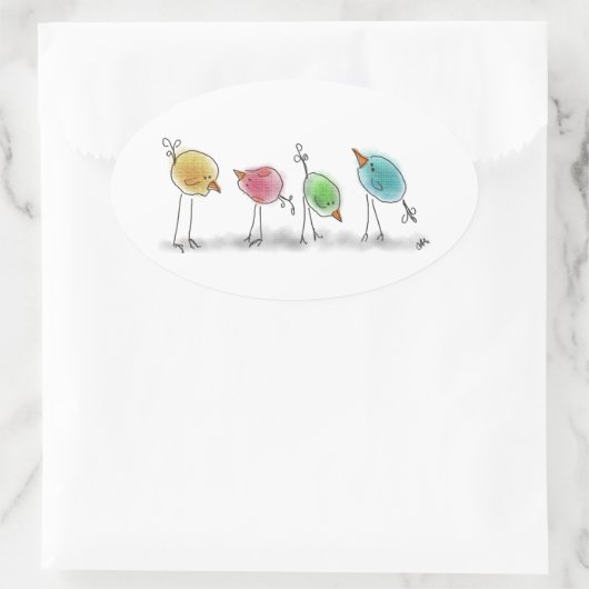 Blue Birdies Stickers (Tasche)