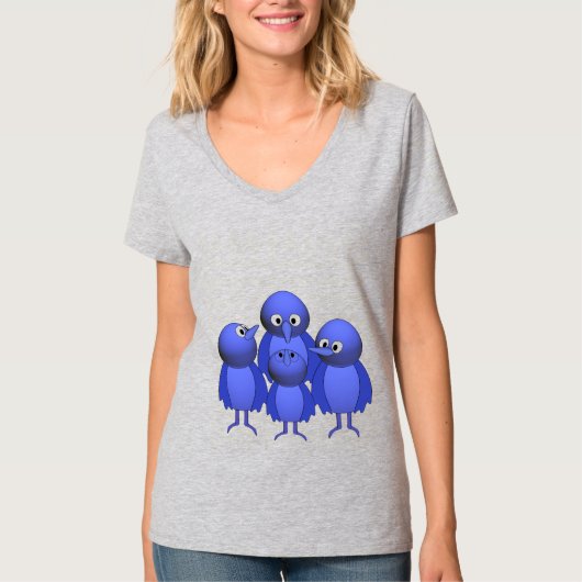 Blue Birds Family Snapshot T-Shirt (Vorderseite)
