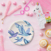Blue Birds Flying | Modern Watercolor Pappteller (Party)