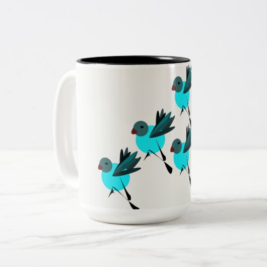 Blue Birds Kaffee Tasse (Vorderseite Links)