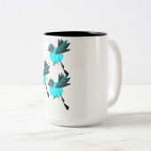 Blue Birds Kaffee Tasse (VorderseiteRechts)