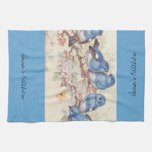 Blue Birds Kitchen Handtuch (Horizontal)