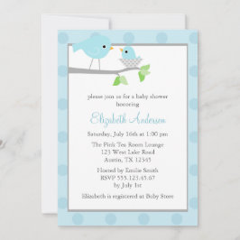 Blue Birds Nest Baby Dusche Einladung
