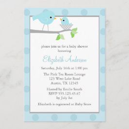 Blue Birds Nest Baby Dusche Einladung