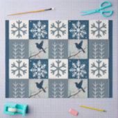Blue Birds & Snowflakes Christmas Winter Decoupage Seidenpapier (Basteln)
