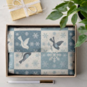 Blue Birds & Snowflakes Christmas Winter Decoupage Seidenpapier (Geschenk)