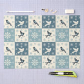 Blue Birds & Snowflakes Christmas Winter Decoupage Seidenpapier (Handwerk)