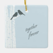 Blue Birds Together Forever Christmas Keramikornament (Vorderseite)