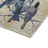 Blue Birds Vintag Sheet Music Cutting Board Schneidebrett (Ecke)