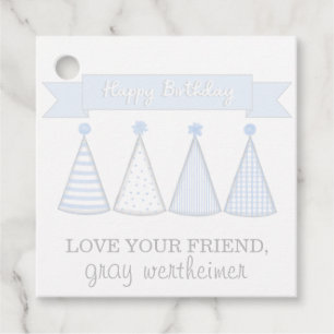 Blue Birthday Banner Hat Geschenk Tag Geschenkanhänger