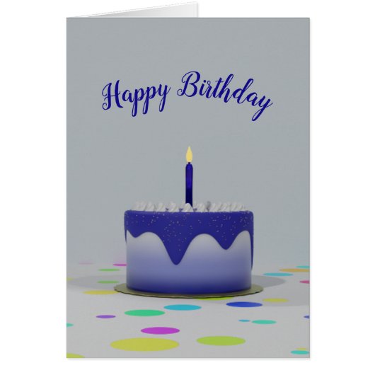 Blue Birthday Cake Card (Vorne)