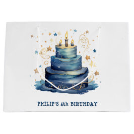 Blue Birthday cake Geburtstag Große Geschenktüte