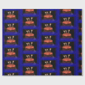 Blue Birthday Cake Geschenkpapier (Flach)