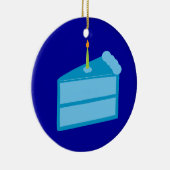 Blue Birthday Cake Keramik Ornament (Rechts)