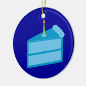 Blue Birthday Cake Keramik Ornament (Links)