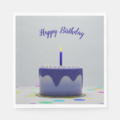Blue Birthday Cake Serviette (Vorderseite)