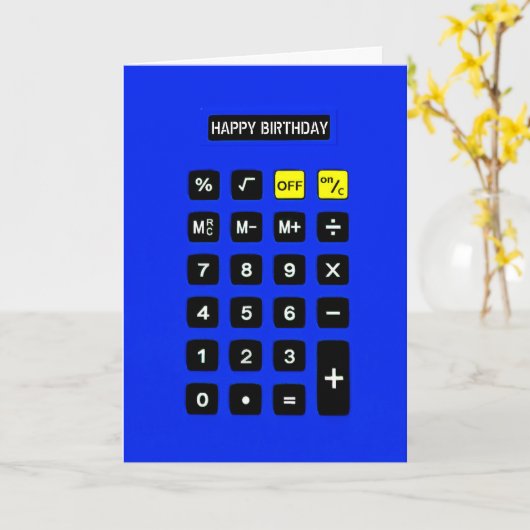 Blue Birthday Calculator Karte (Gelbe Blume)