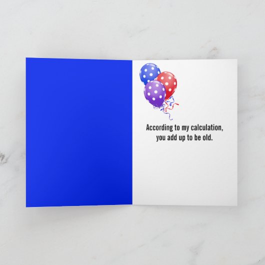 Blue Birthday Calculator Karte (Innenseite)