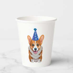 Blue Birthday Corgi Classic T - Shirt Pappbecher