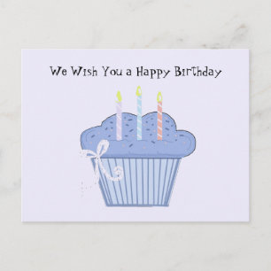 Blue Birthday Cupcake Postkarte